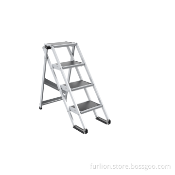 Broad Step  Folding Aluminum Ladder